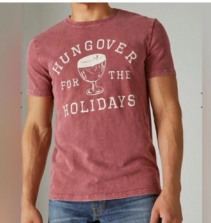 NWT Lucky Brand Hungover for the Holidays Graphic Print Cotton T-Shirt M