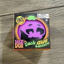 Nee Doh Jack-O-Lantern Jack-Glow Lantern Glow in the Dark Squeeze Toy- purple
