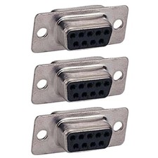 3x RS232 DB9 9-Pin Female Connector Serial Port Solder Cup Socket Assembly Gold