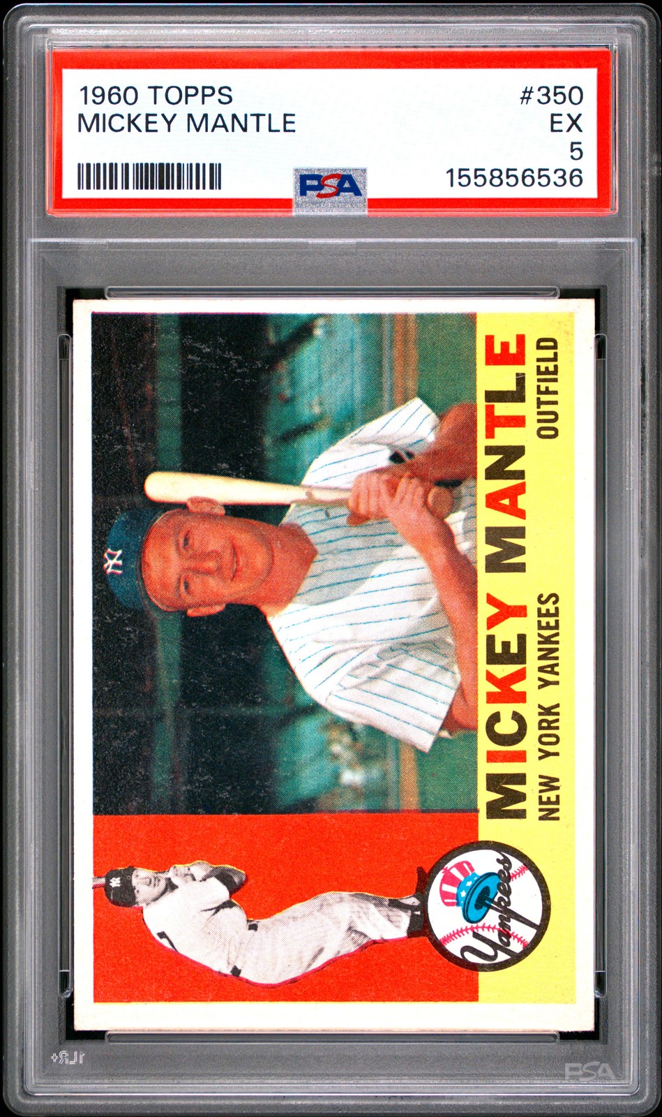 1960 TOPPS #350 MICKEY MANTLE PSA 5 view 1