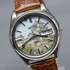 CLA'd [N MINT] Vintage SEIKO Lord Matic 5606-7070 37mm LM UKIYOE AT Men's Watch