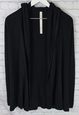 LULULEMON Womens Sz 8 Black Sundown Wrap Hooded Cardigan Sweater Cashmere Blend