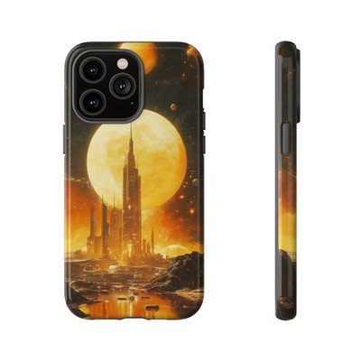 Space Colony Gold Art Deco Phone Cover Tough Case | Lifetime Warranty