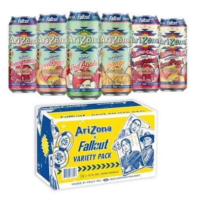 Arizona x Fallout Green Tea Energy Drink, 12pk 15 Fl. Oz., Vault-Tec, 6 Flavors