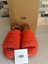 NEW UGG Australia Fluff Yeah Authentic Slide Sandal coral Size 10 sheepskin shoe