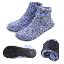 AIYUE Women Non-slip Fuzzy Slipper Socks with Waterproof Soles Rubber Bottom ...