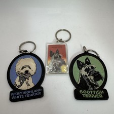 Set If 3 Vintage Keychains - Scottish And Westhighland White Terrier - Dog
