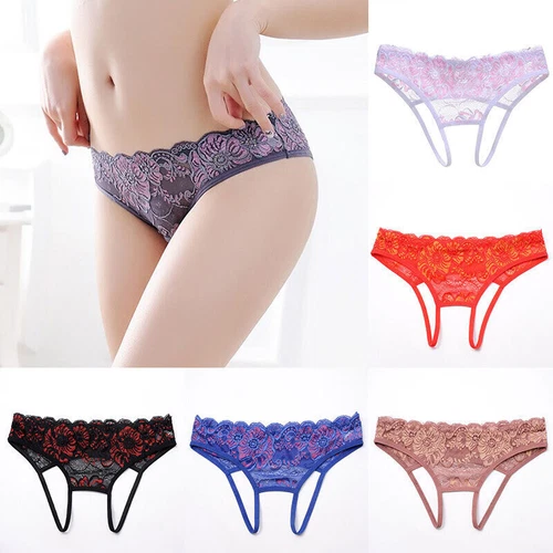 Sexy Mujeres Tanga de Encaje Parte Inferior Tanga Entrepierna Bragas Lencería Ropa Interior Panty - Imagen 1 de 17