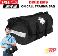 First Responder ON CALL Trauma Bag W/ Reflectors EMT Paramedic 17"x7x10"- BLACK