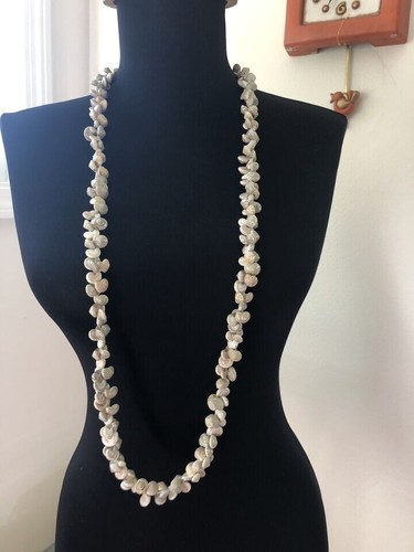 Vintage Hawaiian Sea Shell Lei Necklace Cluster Snail For Jewelry Making Craft - Picture 2 of 9