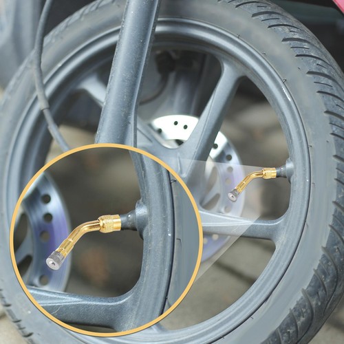 3pcs 135 Degree Tyre Valve Stem Extension Extenders for Car Motorcycle Gold Tone - Picture 3 of 9