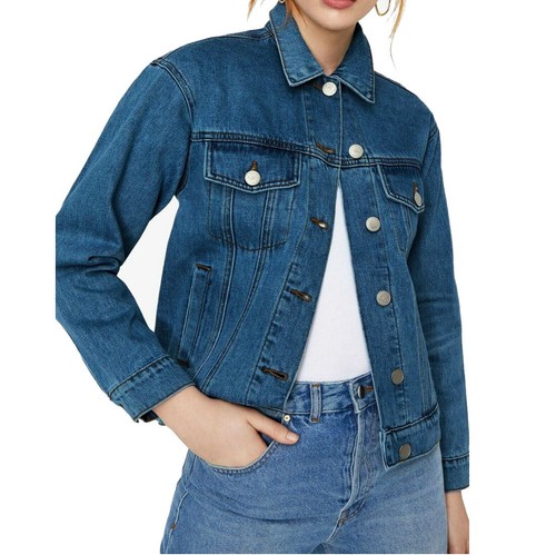 Womens Warehouse Denim Jacket Ladies Summer Western Casual Coat Blue Vintage - Picture 2 of 15