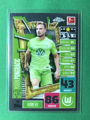 2020 Topps Chrome Match Attax Bundesliga Marin Pongracic 72 Limited Edition