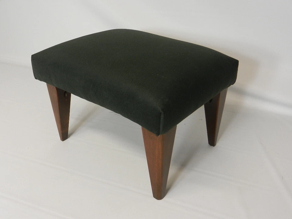Art Deco Footstools with Solid Wood Legs - Image 4 of 4