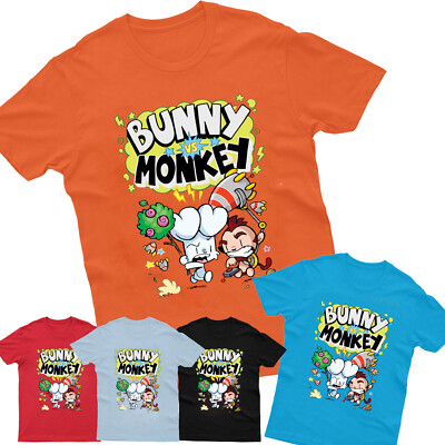 WillowGifts Rabbit Vs Monkey T Shirt Funny Cartoon Kids Book