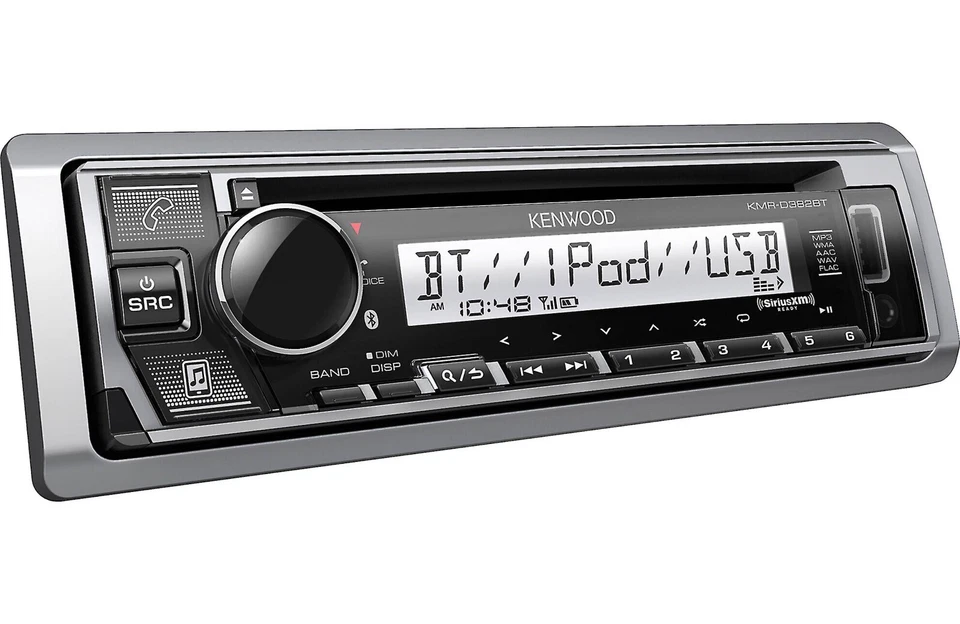 Kenwood KMR-D382BT 1-DIN Marine CD Receiver with Bluetooth, SiriusXM Ready - Image 3 of 4