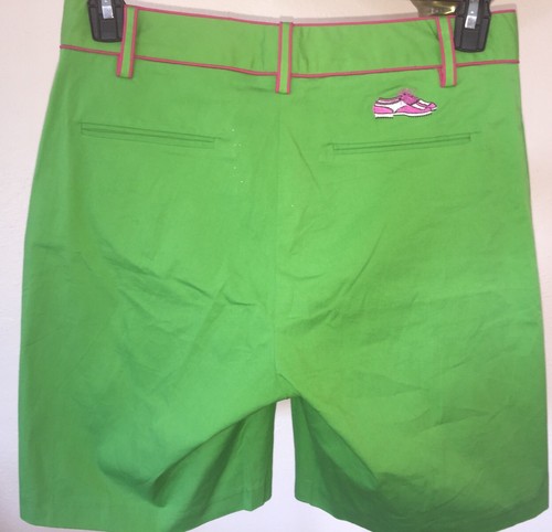 Pantaloncini da golf donna TS DIXIN elasticizzati verdi con scarpe da golf ricamate taglia 4 *come nuovi - Foto 2 di 5