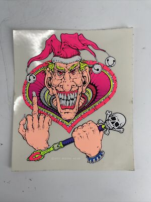 RARE 1993 Vintage Wizard Wear Joker Neon Blacklight Sticker