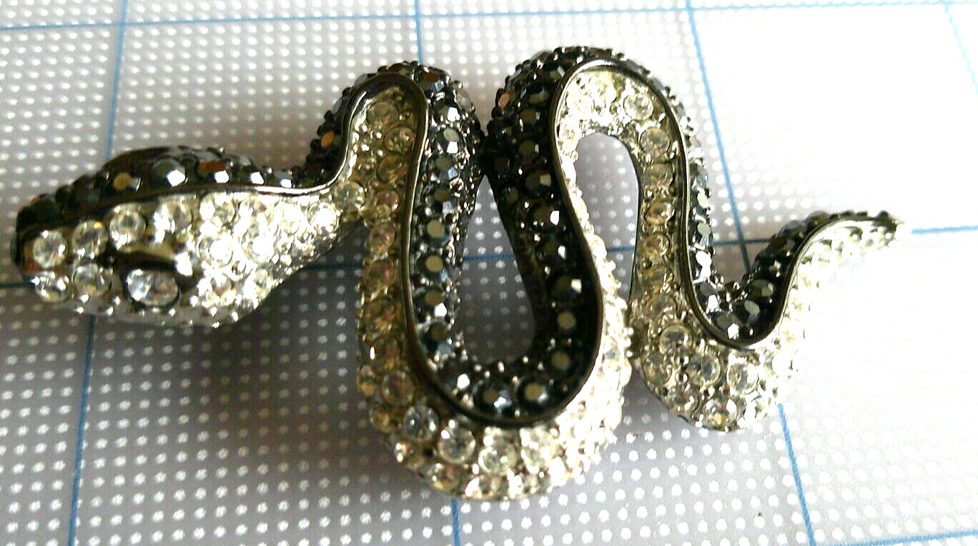 Vtg Kenneth Jay Lane KJL Brooch SNAKE Serpent Bla… - image 3