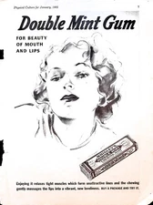 Original 1935 Wrigley's Gum Ad: Double mint, for beauty of mouth and lips