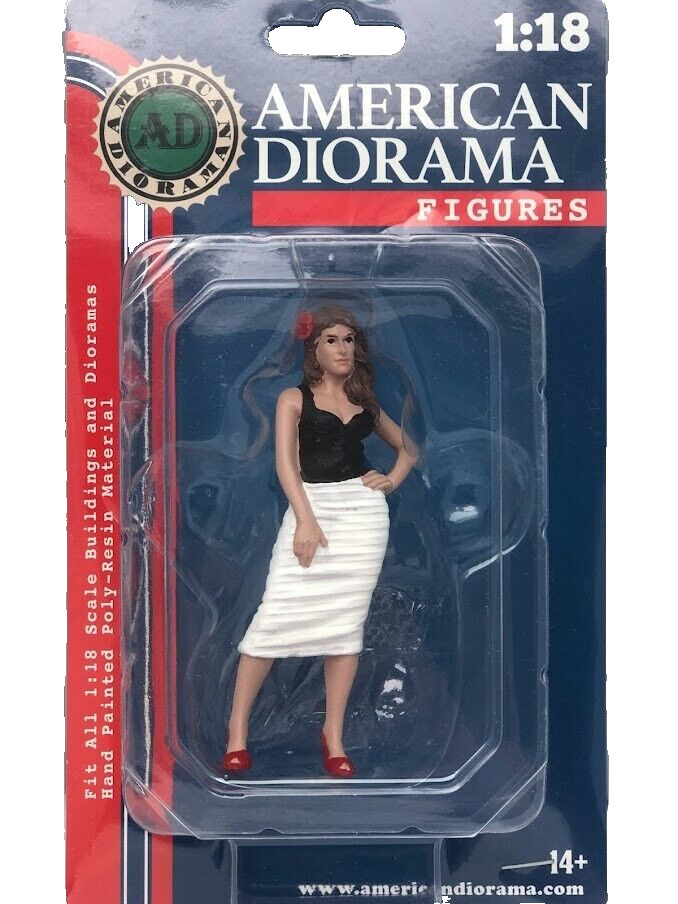 Pin Up Girl Suzy Poly Resin Model Car Figure Display 1/18 American Diorama 76345