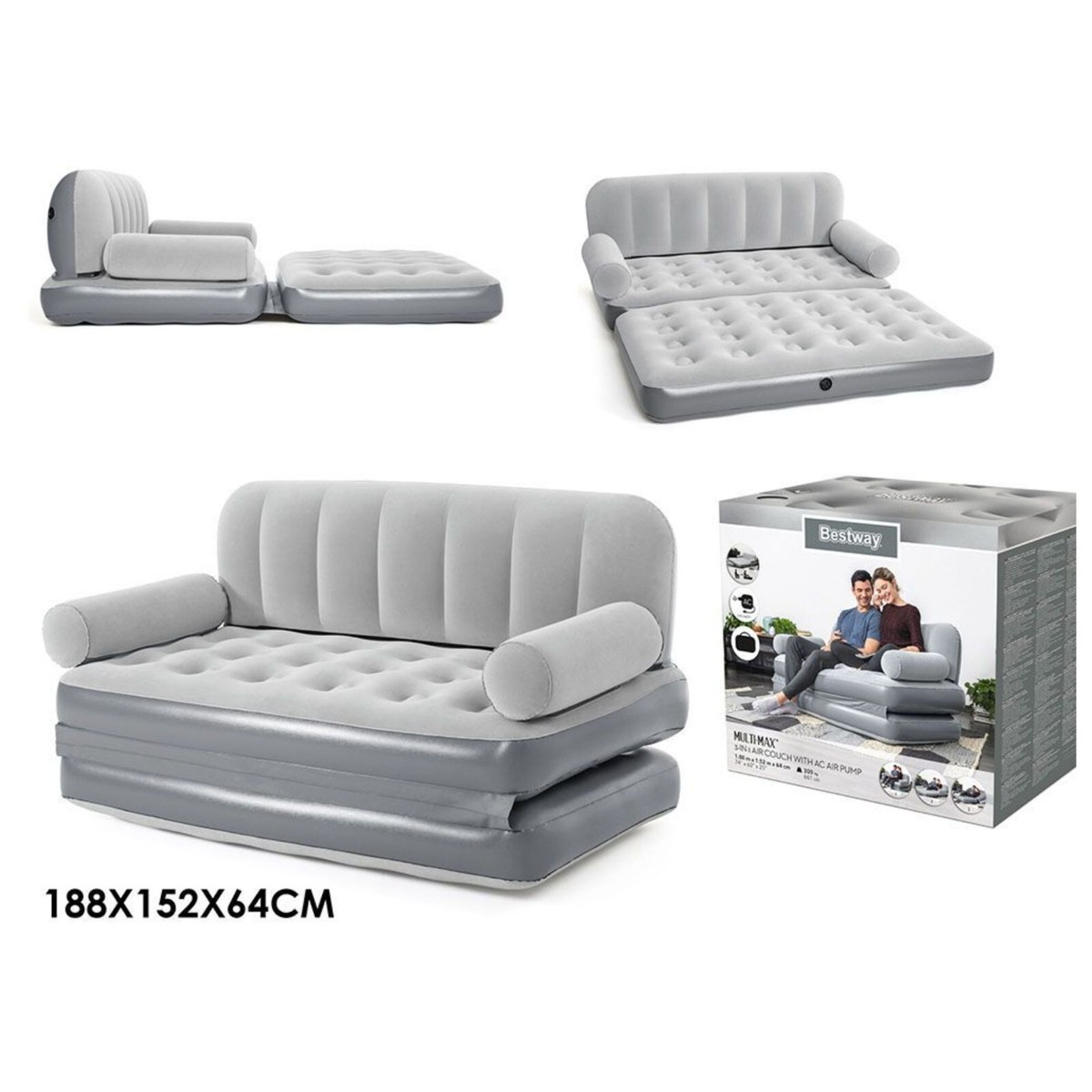 JEAOUIA Materasso Ad Aria Di Dimensioni Standard, Per Gonfiabile - Foto 6