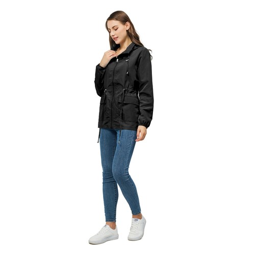 Women-Rain Jacket-Hood Waterproof-Lightweight Windbreak-Packable — Cute RainC... - Picture 4 of 7