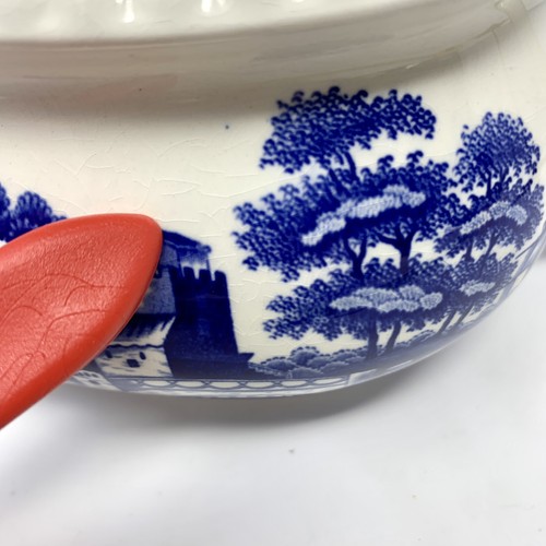 Vintage Spode Blue Tower Teapot Lidded Gadroon Edge Old Mark Copeland *Read* - Picture 21 of 22