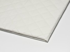 Skaï Matelassé 5x5 simili cuir tissu au mètre Largeur 140cm Couleur: Blanc