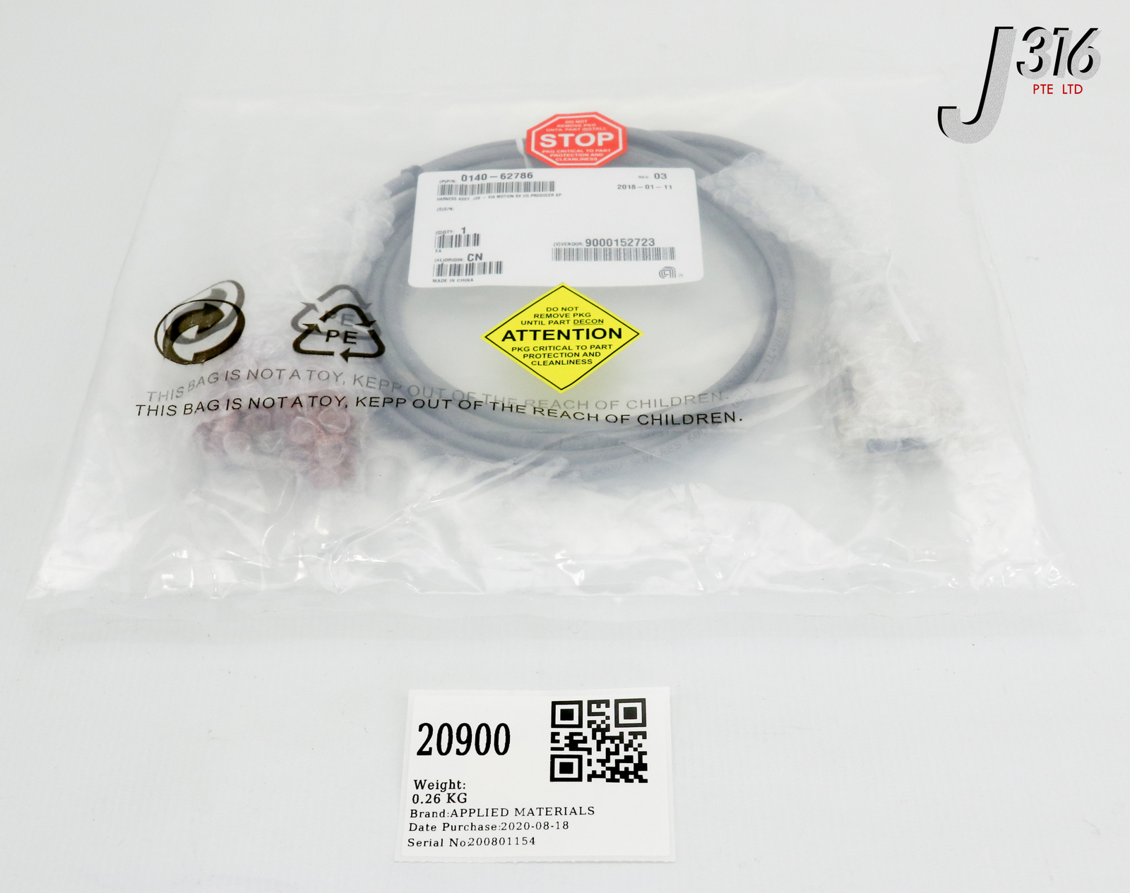 20900 APPLIED MATERIALS HARNESS ASSY J28-VIA MOTION SV I/O (NEW) 0140-62786