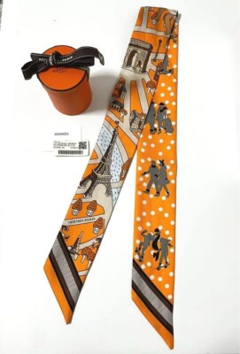 Hermes Twilly Les Nouveaux Amoureux De Parislovers Orange Sillk