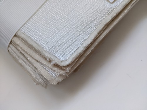 Villeroy & Boch 4 Napkins Set White Cream Beige Tan Embroidered Edge Trim 20x20 - Picture 5 of 8
