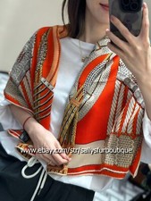 Sallys 70 Cashmere 30 Silk Wrap Scarf Geometric Print Double Face Shawl 53"