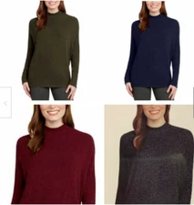 Matty M Women's Mock Neck Long Sleeve Top Comfy 1432415