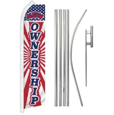New Ownership Swooper Flutter Feather Advertising Flag & Pole Kit