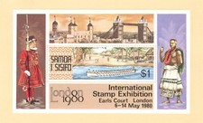 1980 SAMOA Scott # 531 { LONDON BRIDGE - BOAT } SOUVENIR SHEET MNH