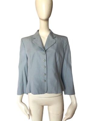 MOSCHINO Cheap and Chic Light Blue Cotton Floral Buttons Jacket Size 12 US