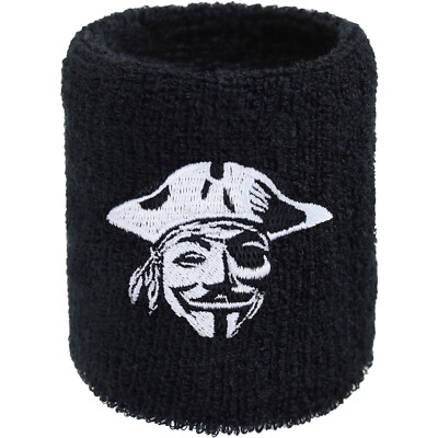 Pirate for Life Schweissband Vendetta Pirat Frottee schwarz Parkour wristband