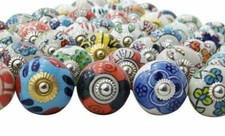 30 PC Ceramic Cabinet Knobs Hand Painted Color knobs Drawer Door Handles Pull