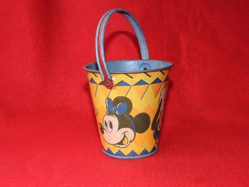 HAPPYNAK 1935 TINPLATE WALT DISNEY MICKEY MOUSE No.7 SEASIDE SAND PAIL BUCKET - Picture 6 of 9