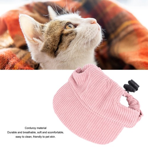 Sombrero de sol ajustable de pana para mascotas ligero para perros gatos - Imagen 4 de 22