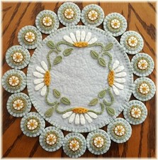 PATTERN Summer Breeze Daisies Penny Rug/Candle Mat Wool Applique PATTERN