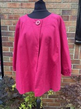 Ladies Betty Jackson Pink Cerise Linen Blend Short Jacket Uk 16 Wedding Party