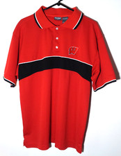 Men's Wisconsin Badgers Polyester Polo by Pro Edge in Size Large