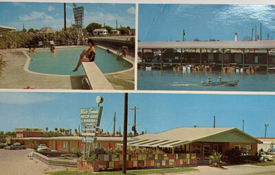 Texas Resort Multi View Motor Lodge Isabella TX White Sands 1950s Postcard