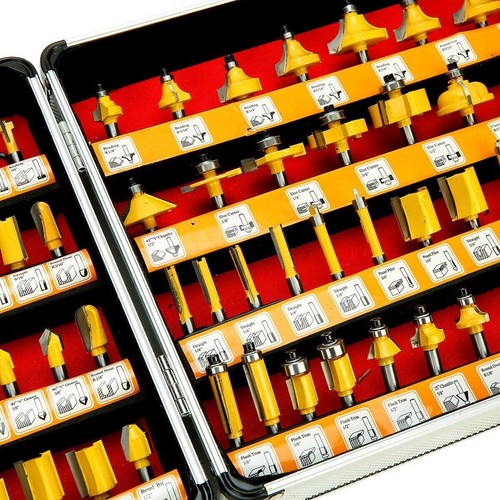 100Pcs 1/4" Shank Router Bits Set Tungsten Carbide Woodworking Router Cutters US - Picture 5 of 12