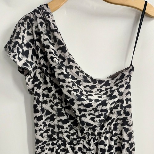 Barney's New York Co-Op Kleid Damen Medium Seide grau Leopard One Shoulder - Bild 8 von 13