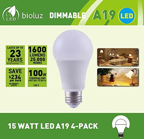 Bioluz LED 100W Dimmable LED Light Bulbs, Natural White 4000K, A19 LED Light ... - Picture 5 of 5