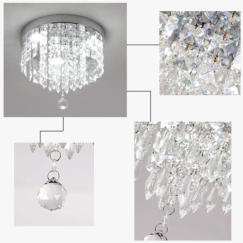 Modern Lamp LED Crystal Ceiling Light Pendant Chandelier Living Room Dining Ieyi - Picture 9 of 9