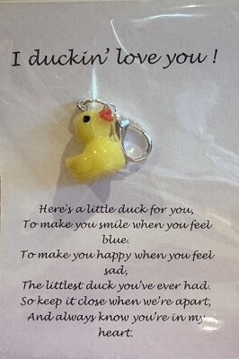 Taschenumarmung gelbe Ente Andenken Geschenk I Duckin' Love You süße Ente Taschenumarmung
